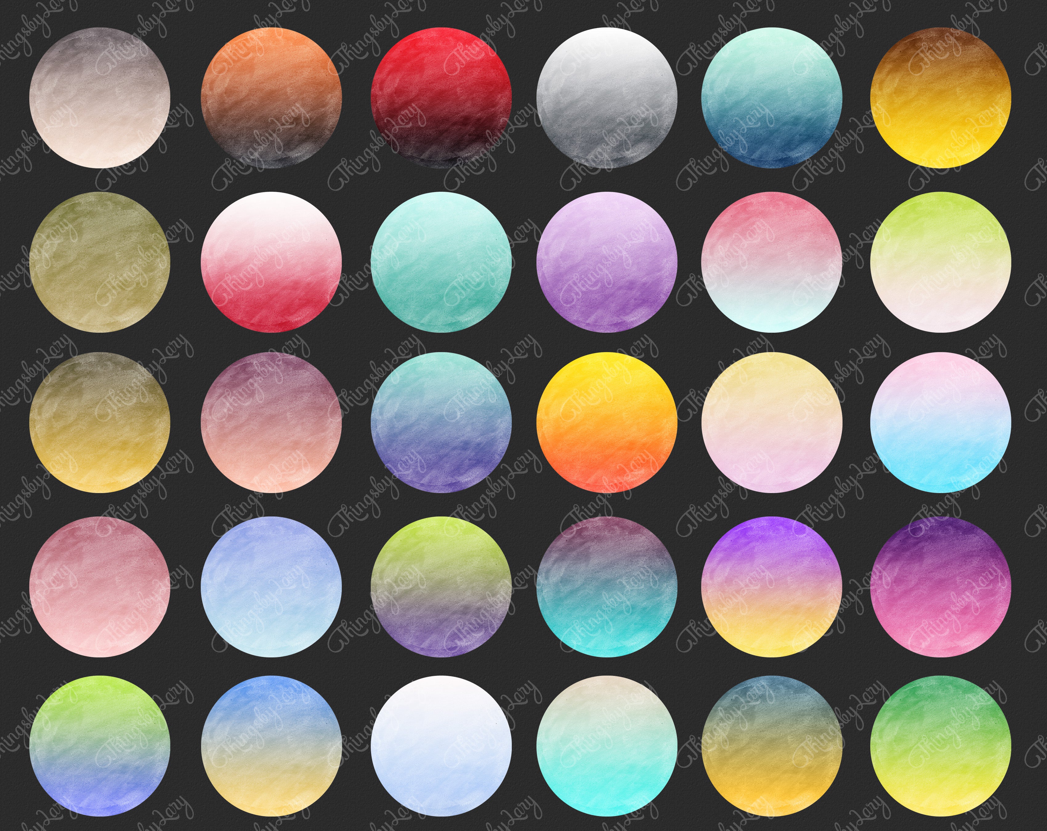 30 Ombre Gradient Blend Two Tone Color Circle Frames PNG