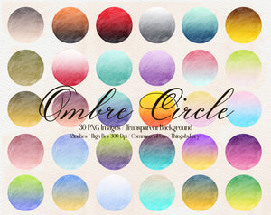 30 Ombre Gradient Blend Two Tone Color Circle Frames PNG