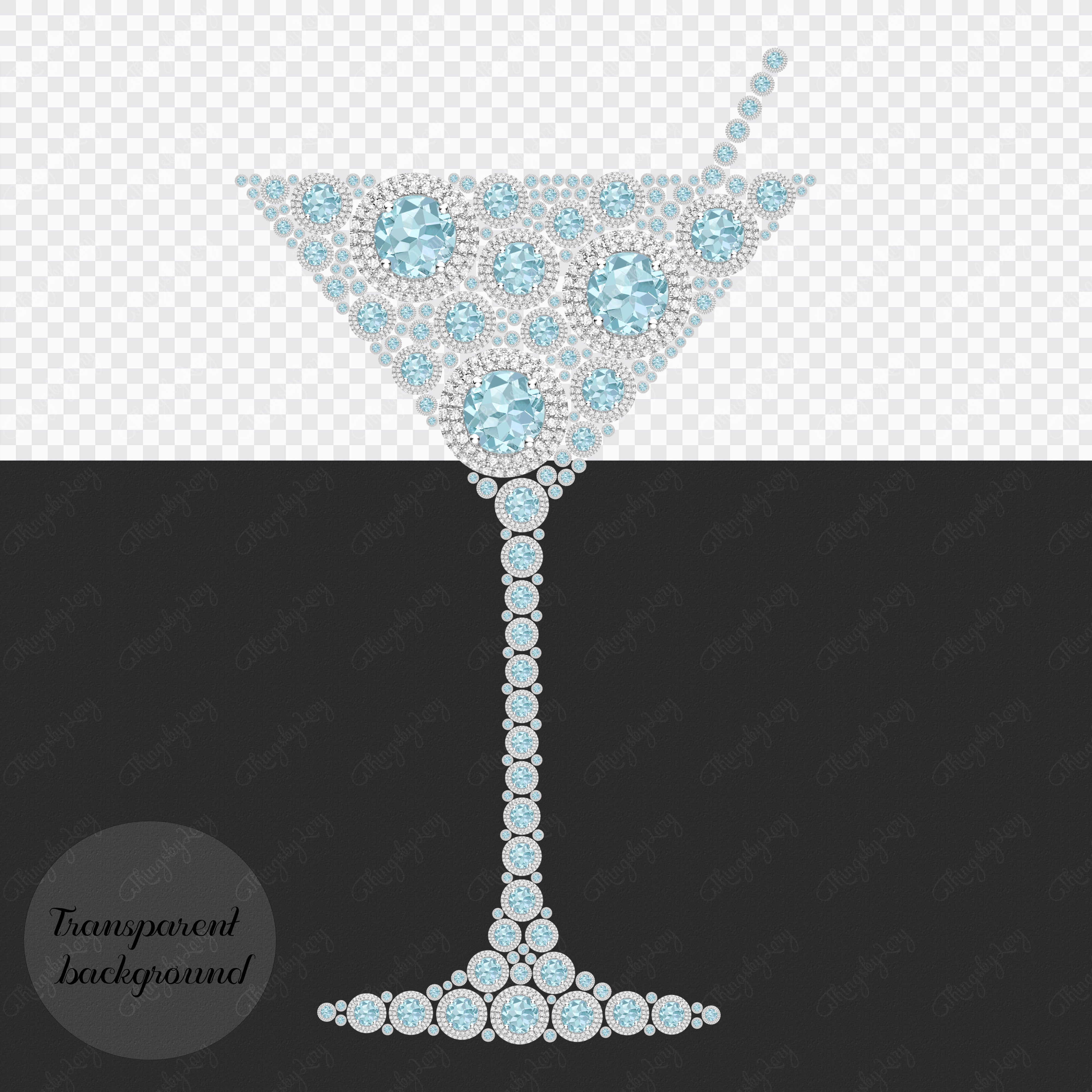 32 Diamond Pearl Gemstone Martini Cocktail Glass PNG Images