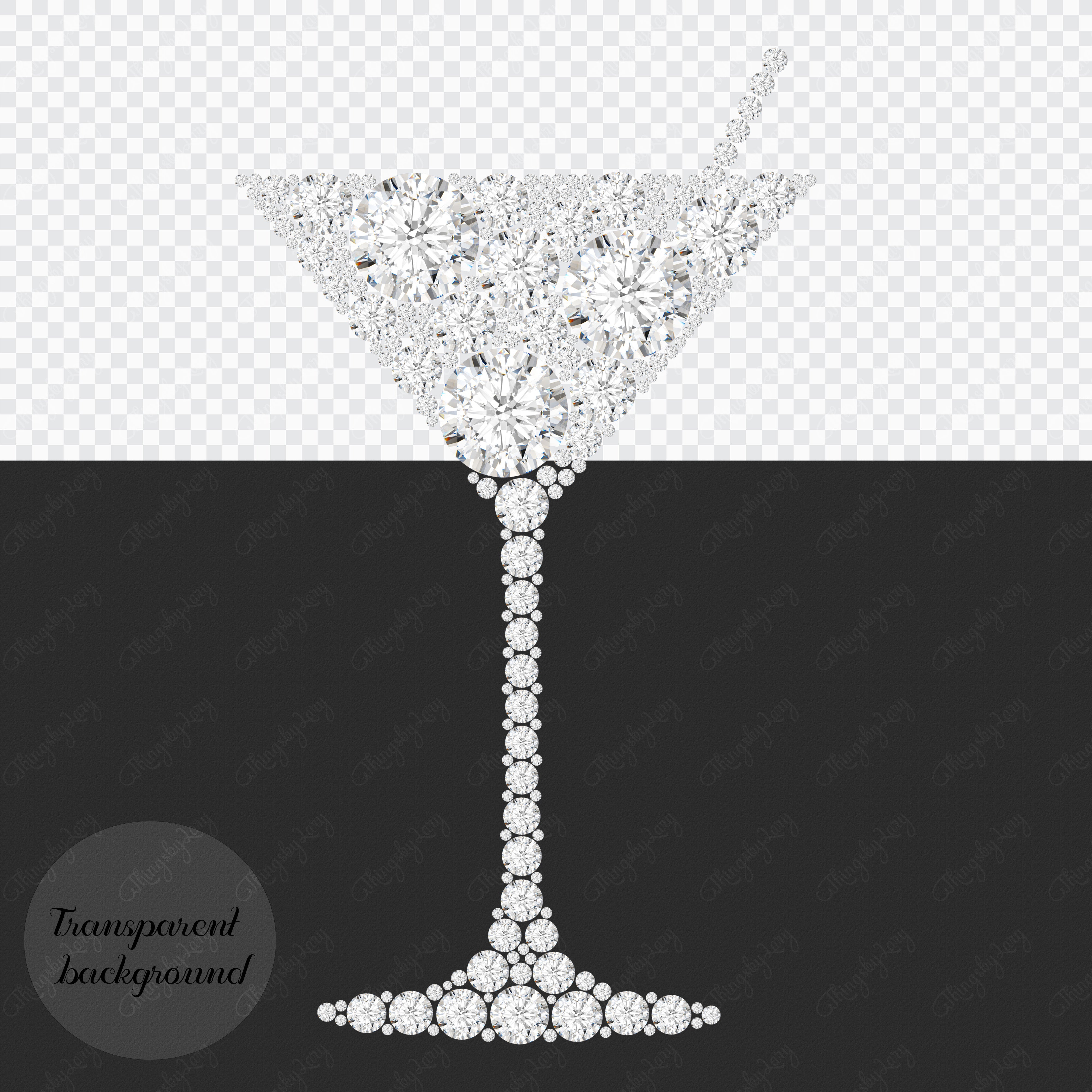 32 Diamond Pearl Gemstone Martini Cocktail Glass PNG Images