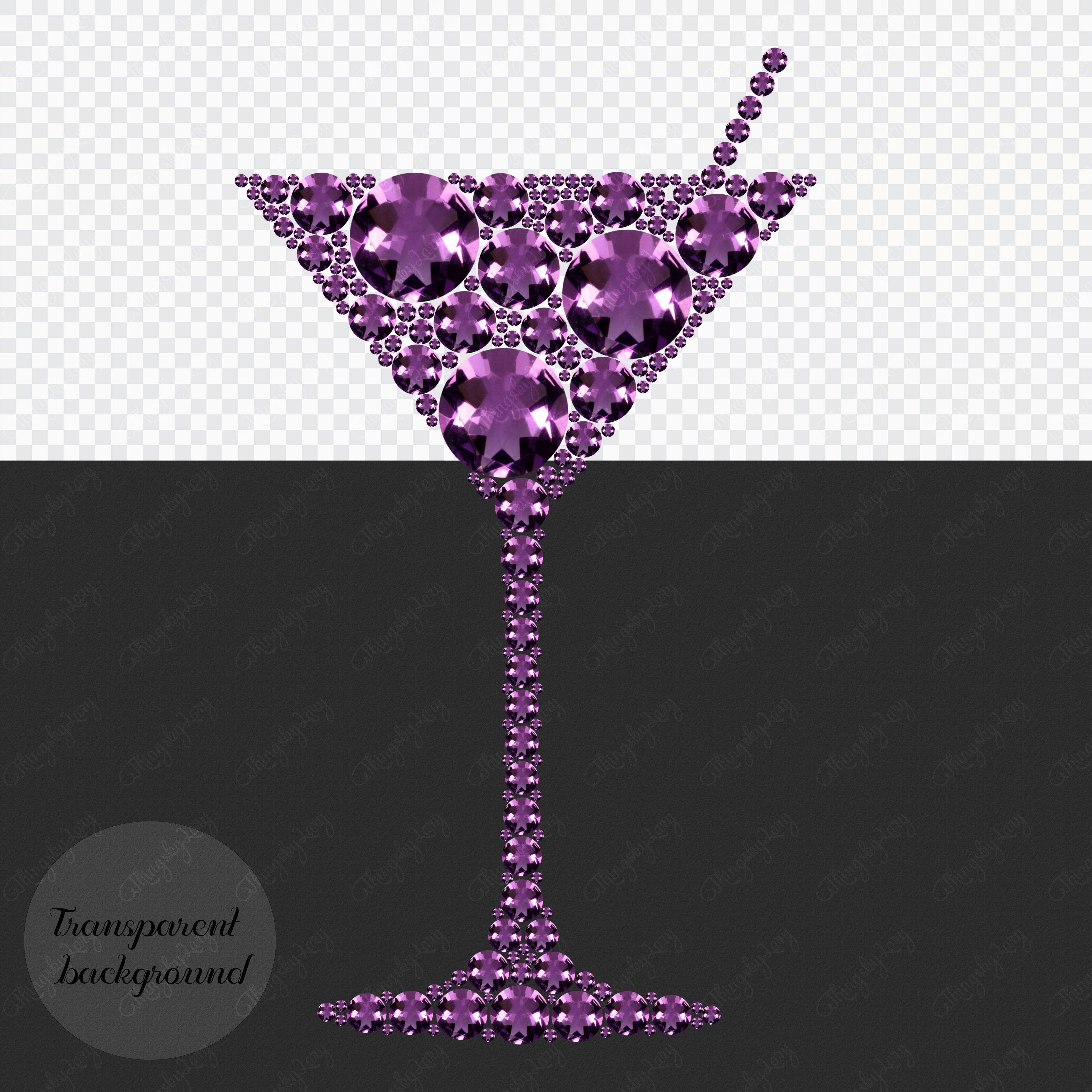 32 Diamond Pearl Gemstone Martini Cocktail Glass PNG Images