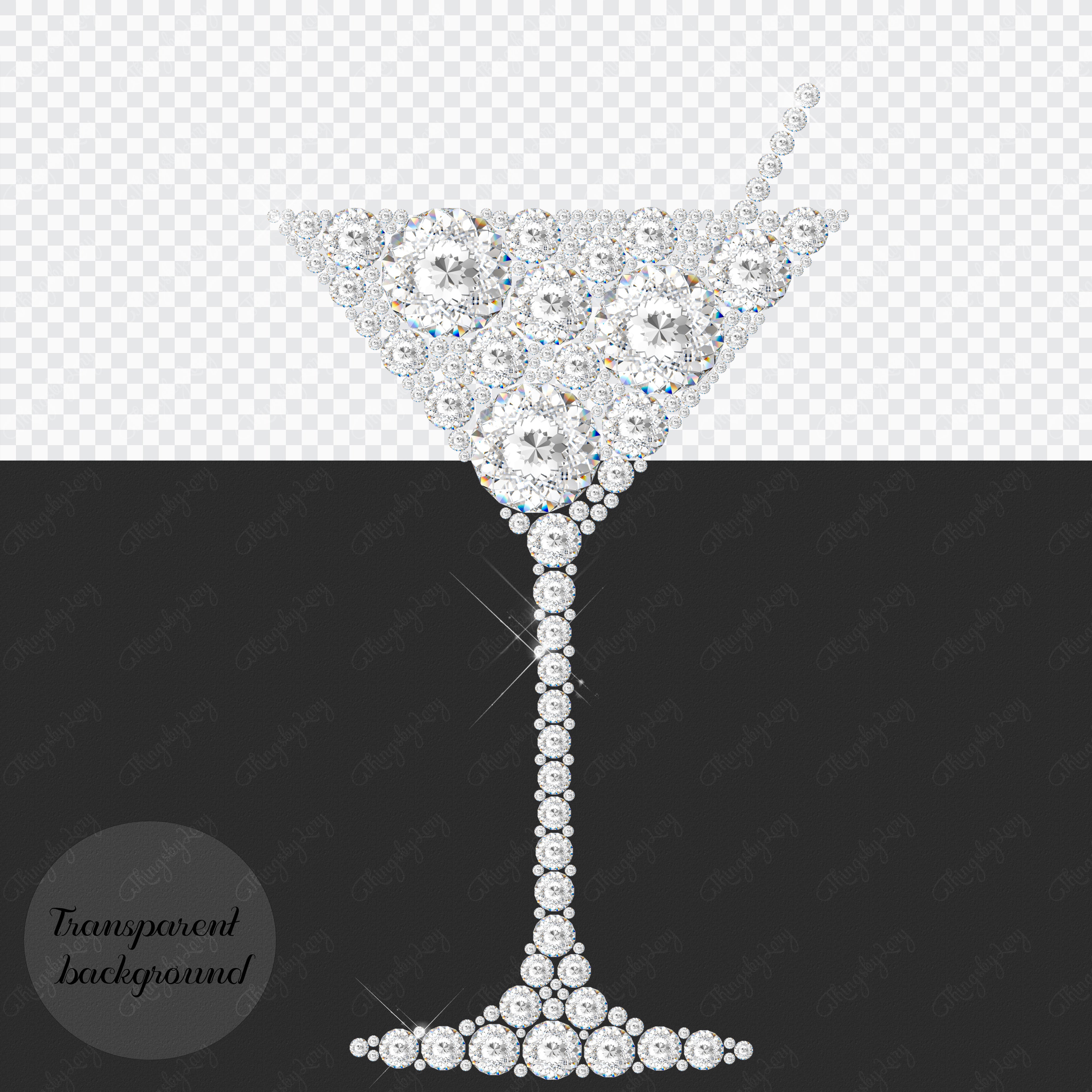 32 Diamond Pearl Gemstone Martini Cocktail Glass PNG Images