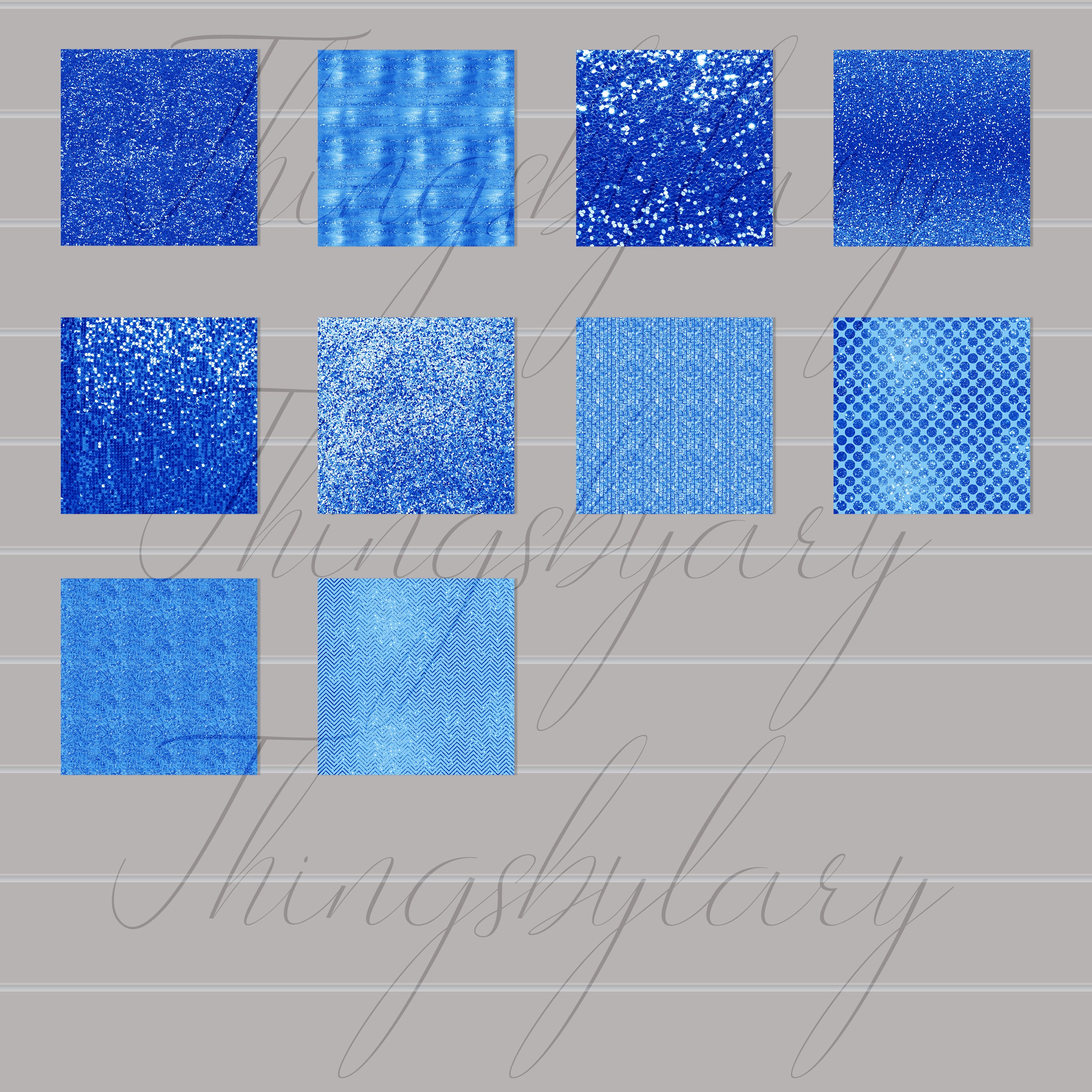 42 Blue Glitter and Sequin Digital Papers
