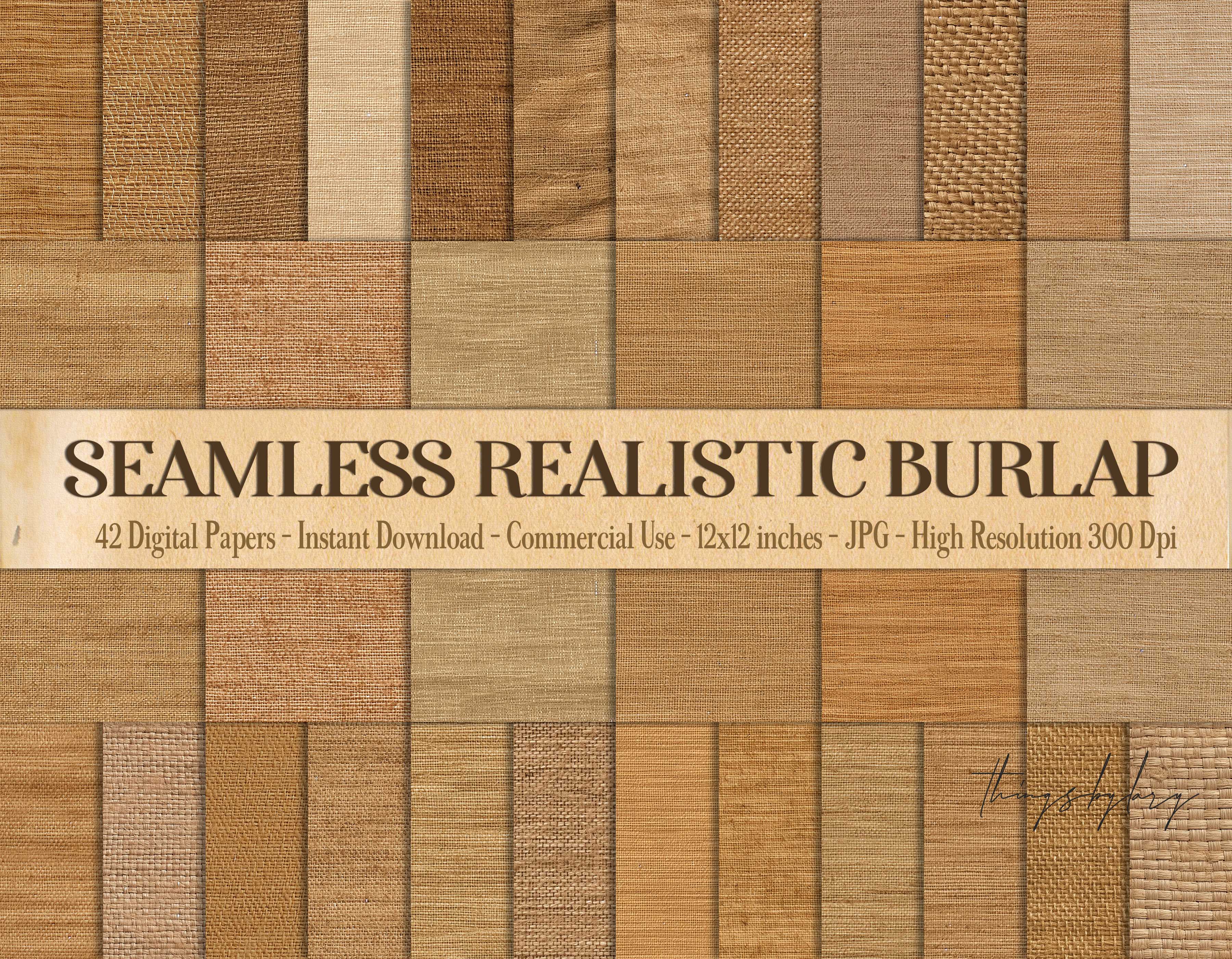 42 Seamless Realistic Burlap Linen Texture Digital Papers