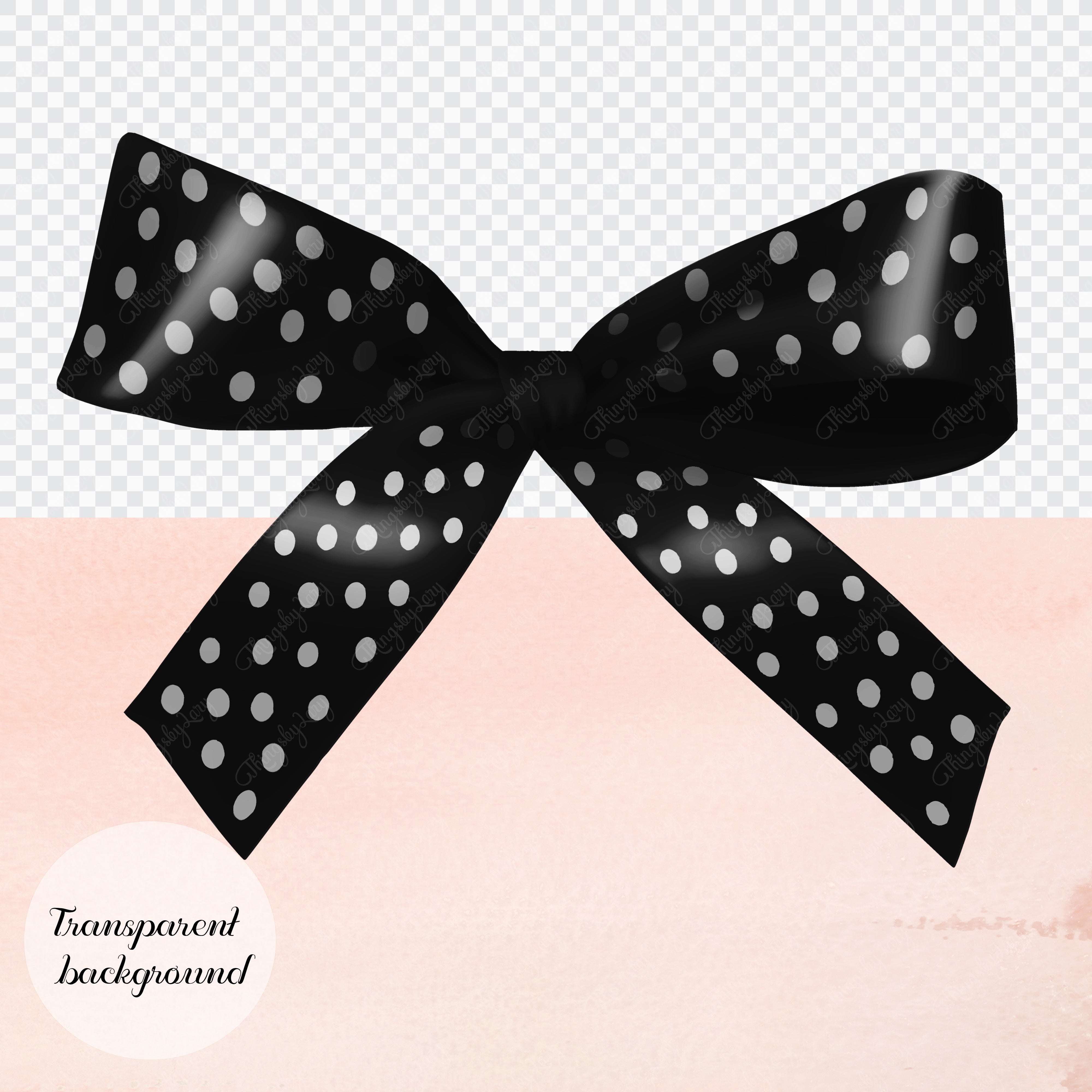 56 Black Satin Bows and Ribbons Digital Images