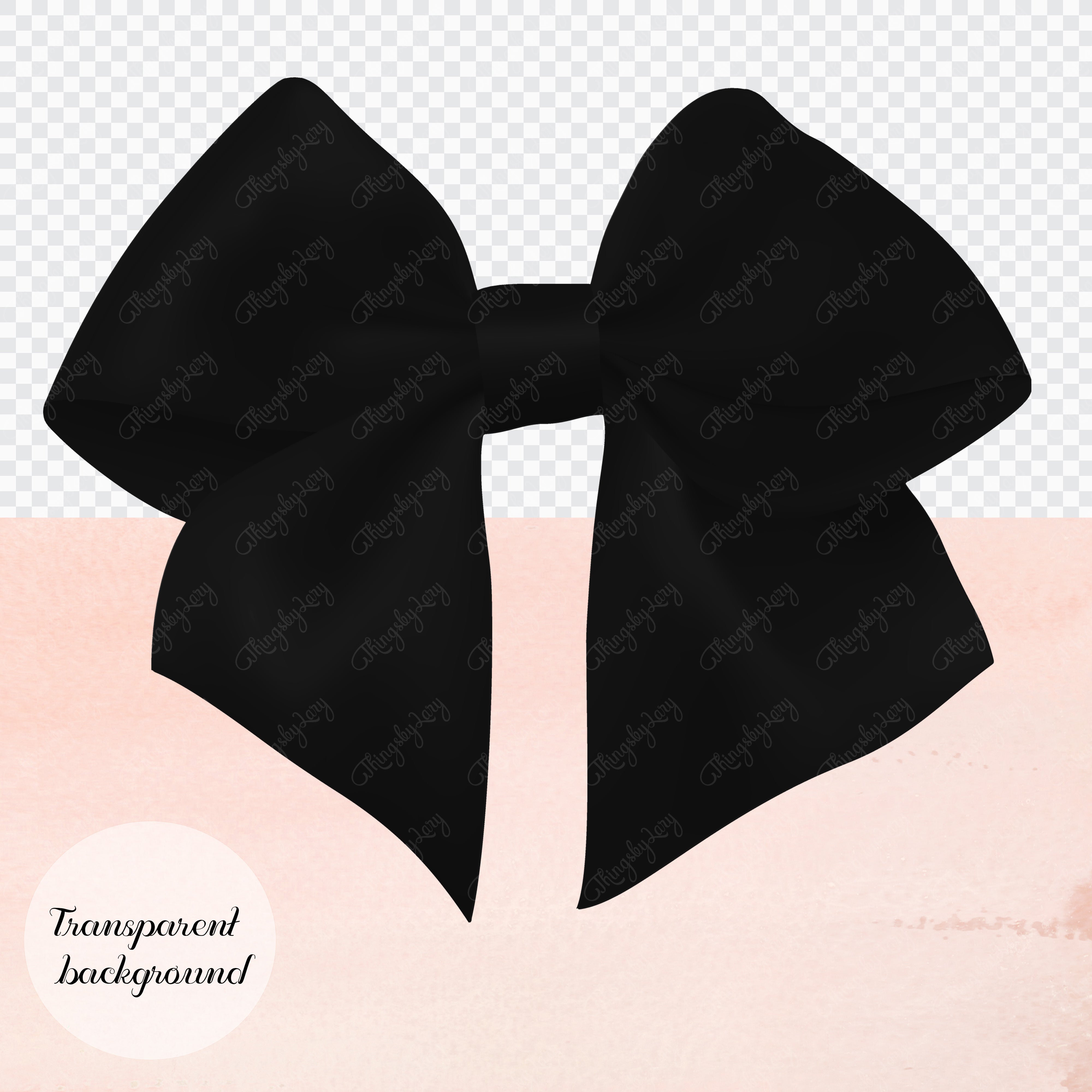 56 Black Satin Bows and Ribbons Digital Images