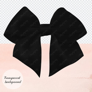56 Black Satin Bows and Ribbons Digital Images