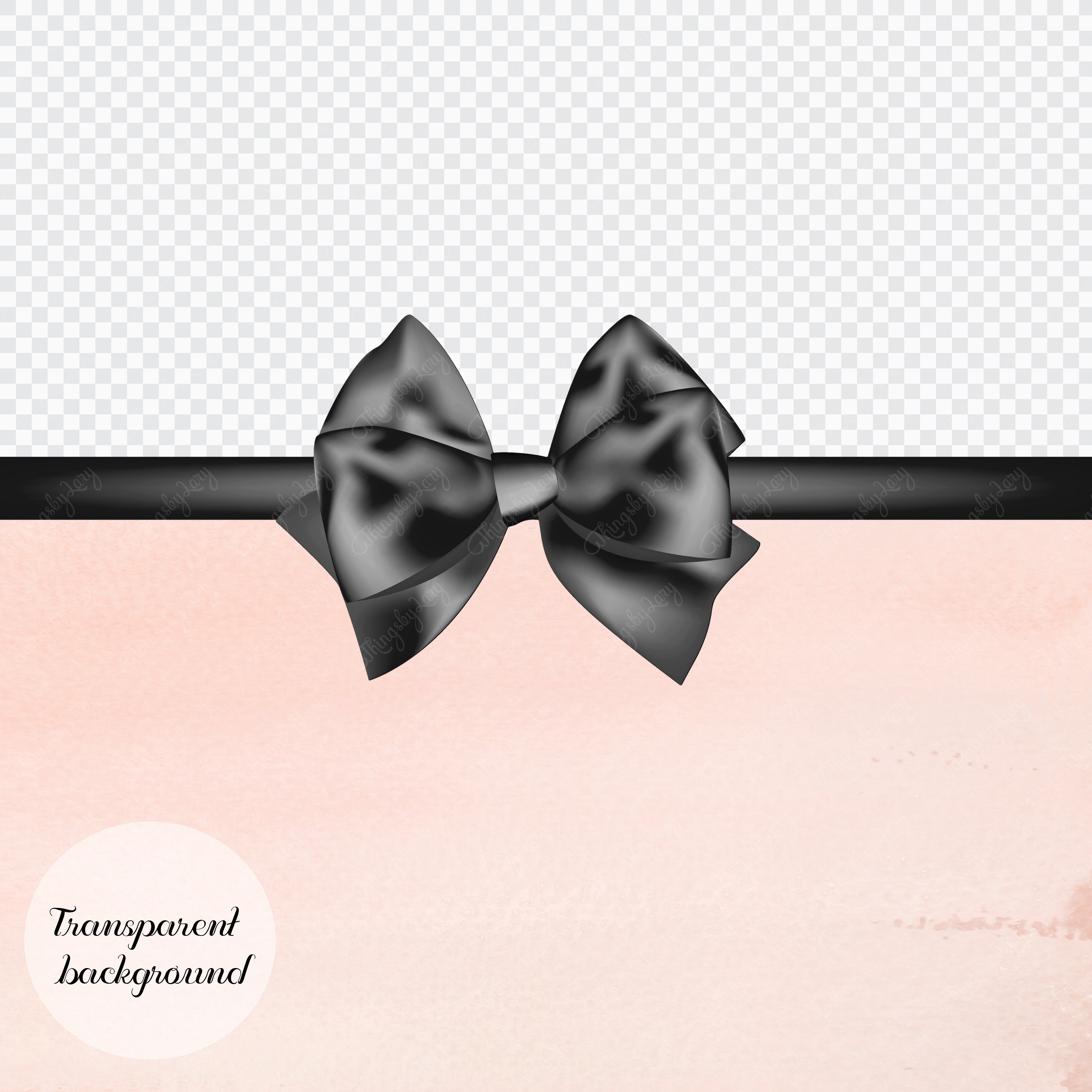 56 Black Satin Bows and Ribbons Digital Images