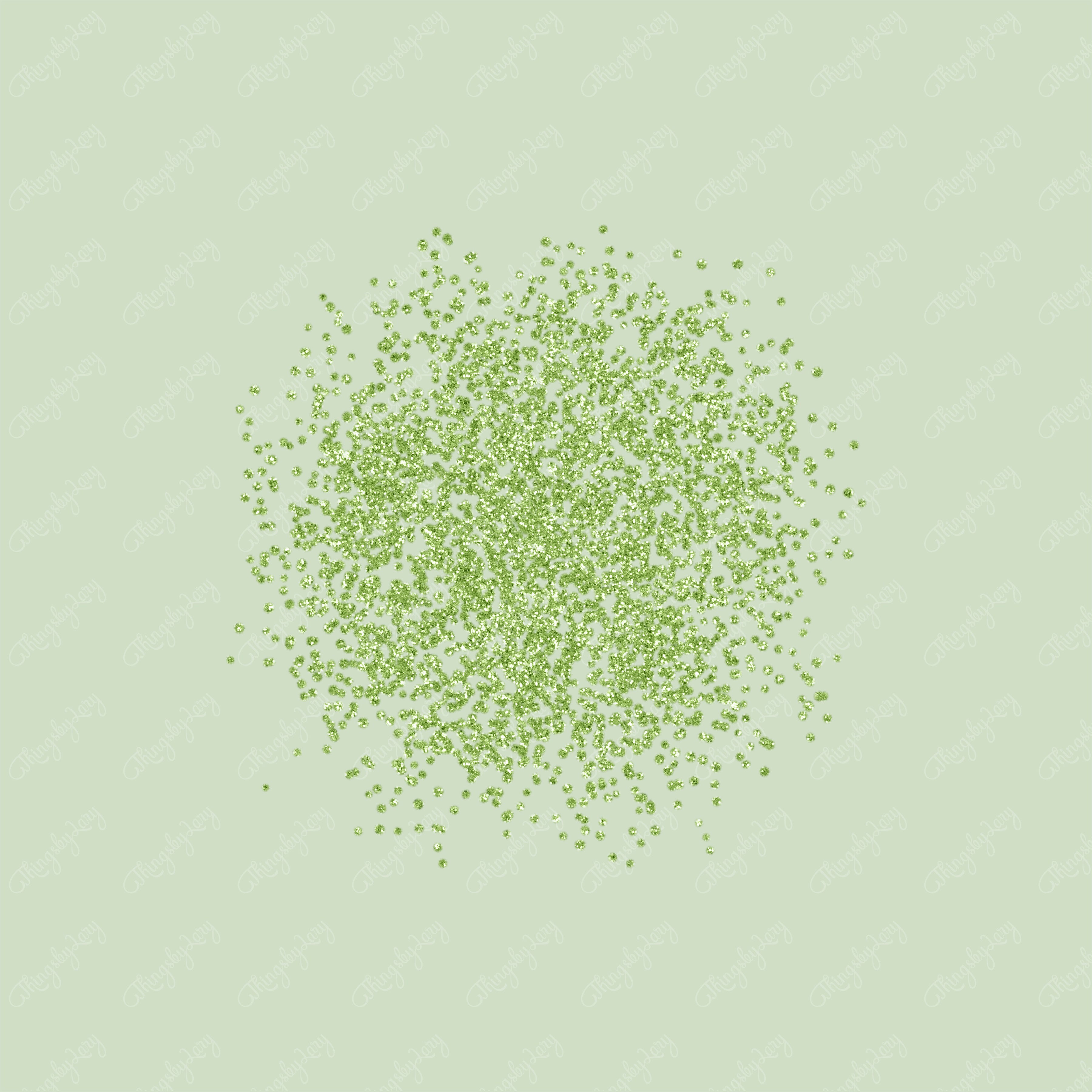 70 Greenery Glitter Particles Set PNG Overlay Images