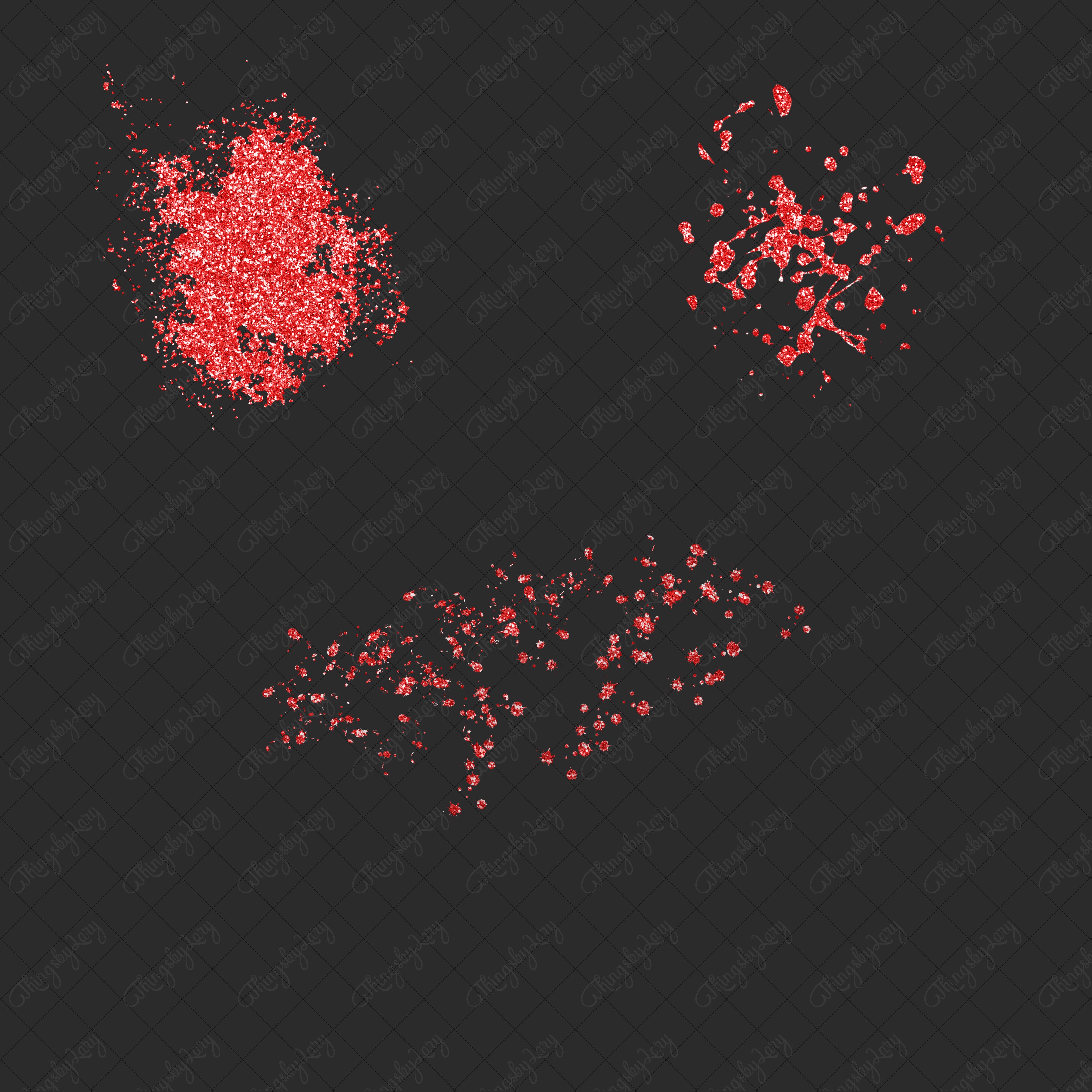 70 Red Glitter Particles Set PNG Overlay Images