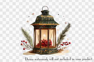 80 Watercolor Christmas Holiday PNG Clip Arts