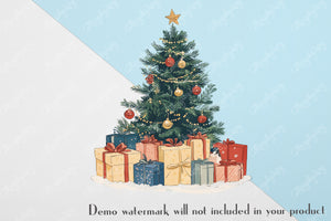 80 Watercolor Christmas Holiday PNG Clip Arts