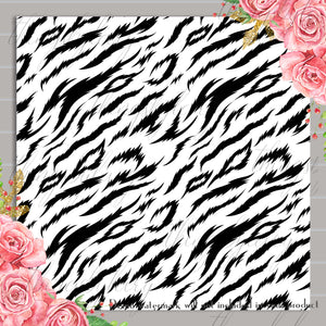 16 Seamless Black & White Animal Skin Prints Digital Papers