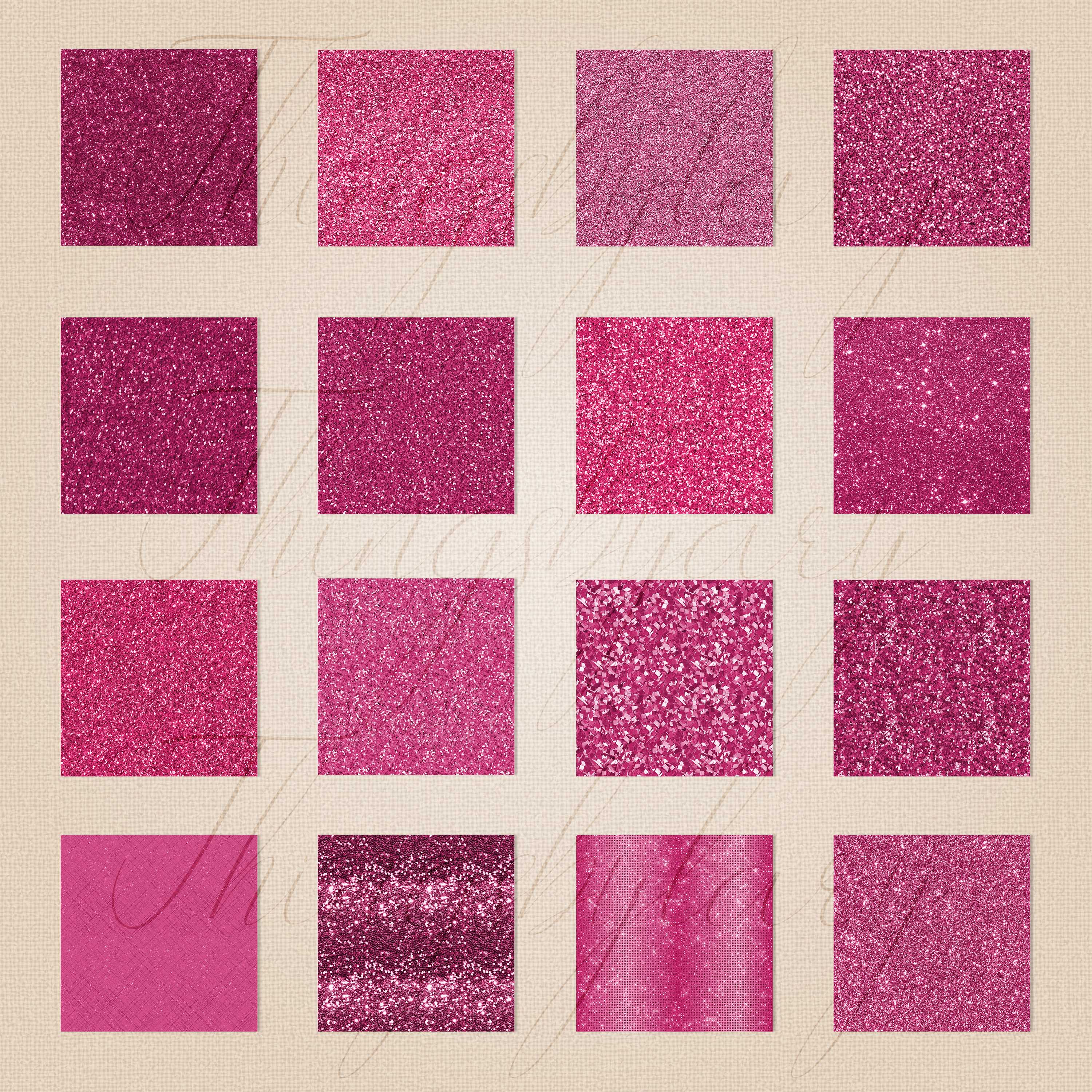 16 Seamless Pink Glitter Digital Papers