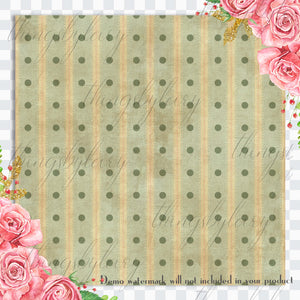 16 Seamless Vintage Polka Dot cottage pattern Digital Papers
