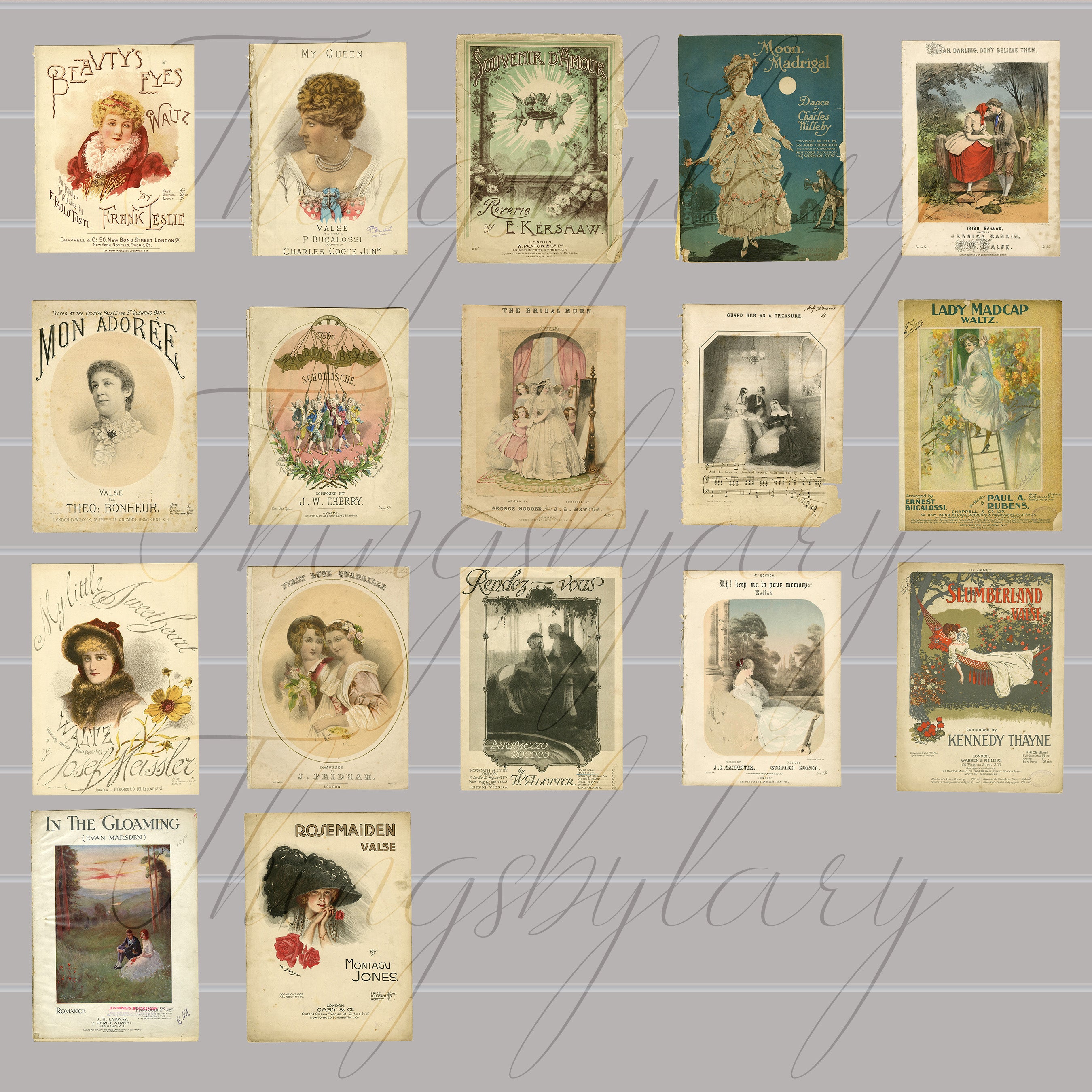 17 Antique Love Music Sheets Love Songs Digital Papers