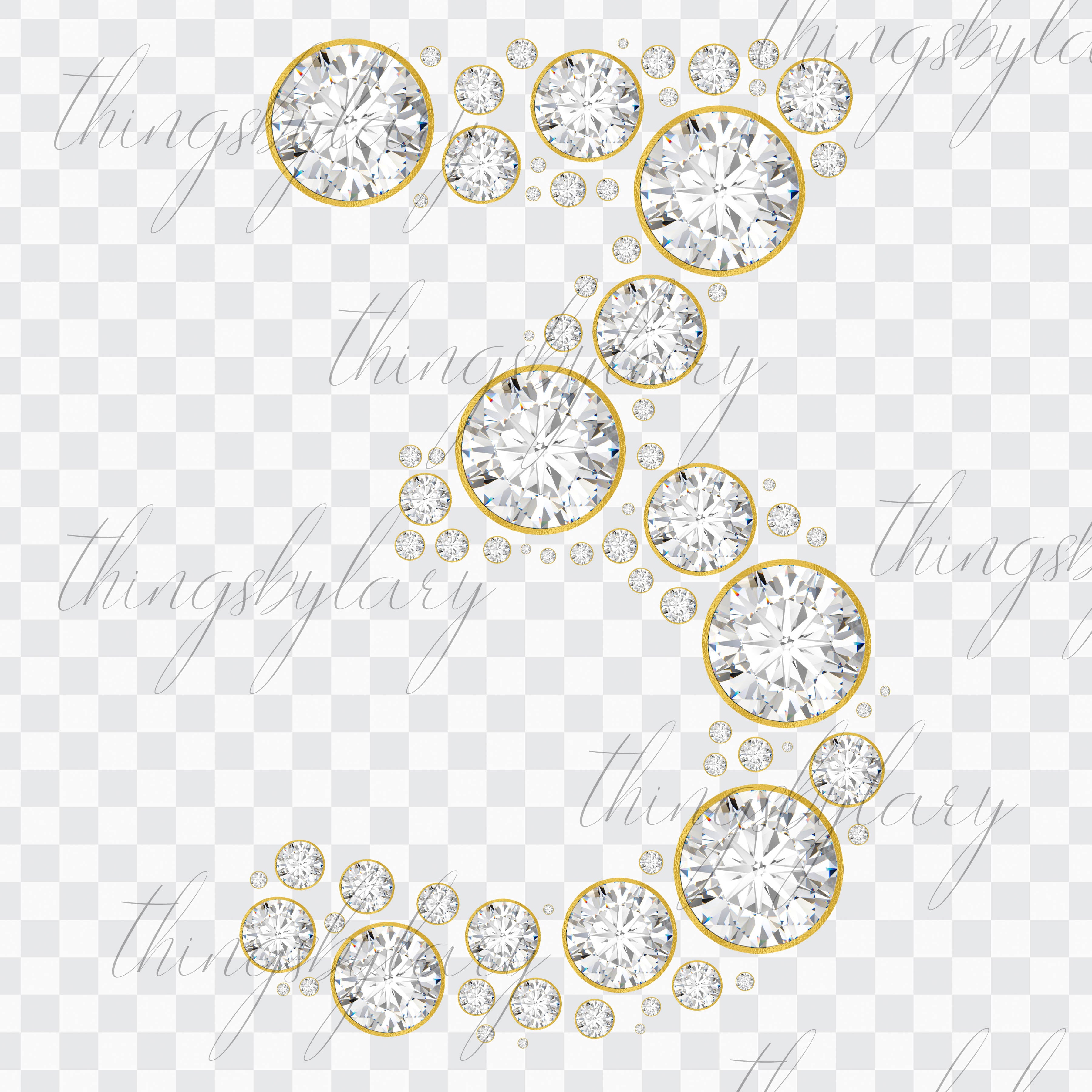 32 Diamond Pearl Rhinestone Number 3 Symbol Numberic Images