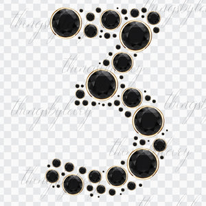 32 Diamond Pearl Rhinestone Number 3 Symbol Numberic Images