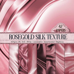 42 Rosegold Satin Silk Cloth Digital Papers 12x12
