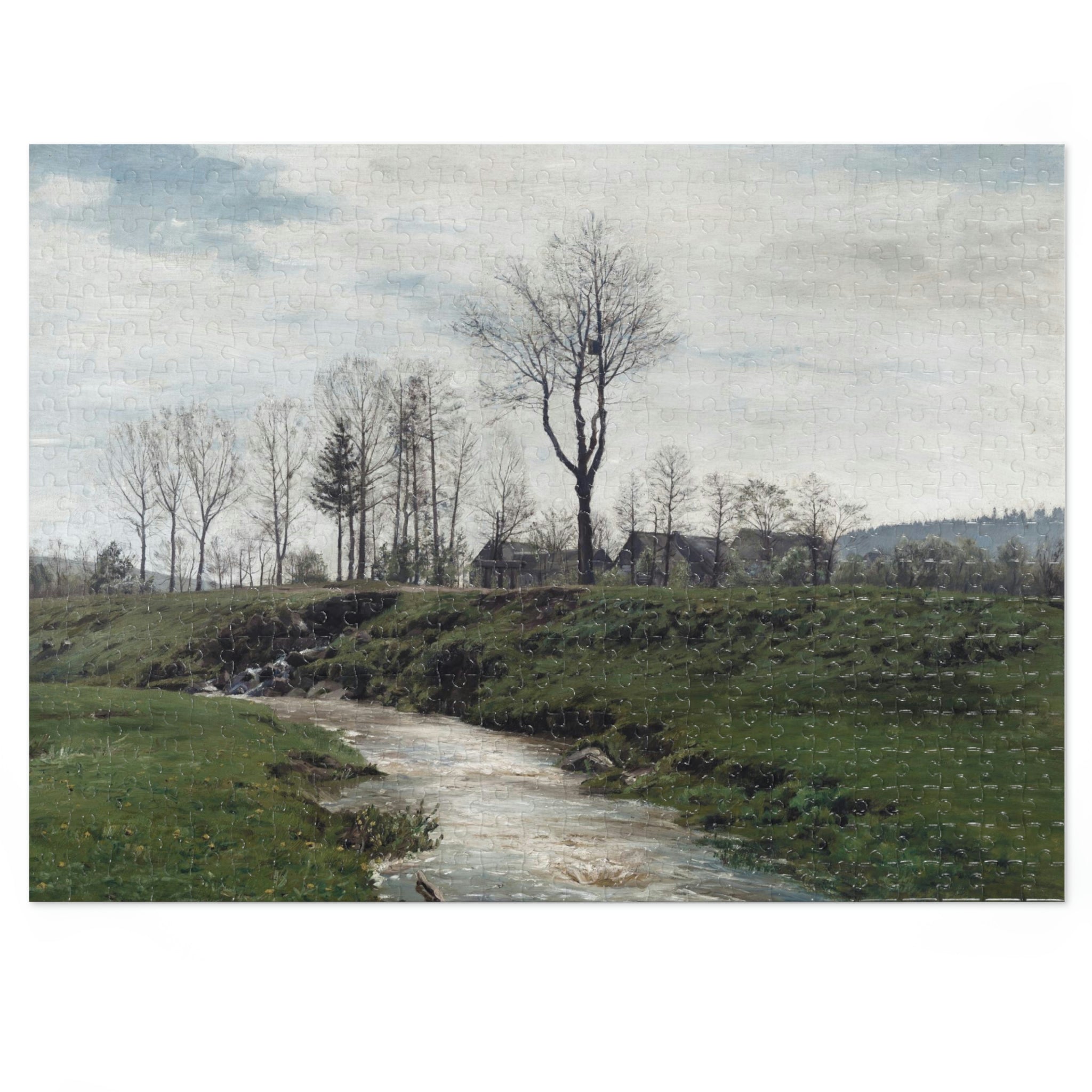 Spring landscape with a creek by Frantisek Kavan Jigsaw Puzzle (30, 110, 252, 500,1000-Piece)