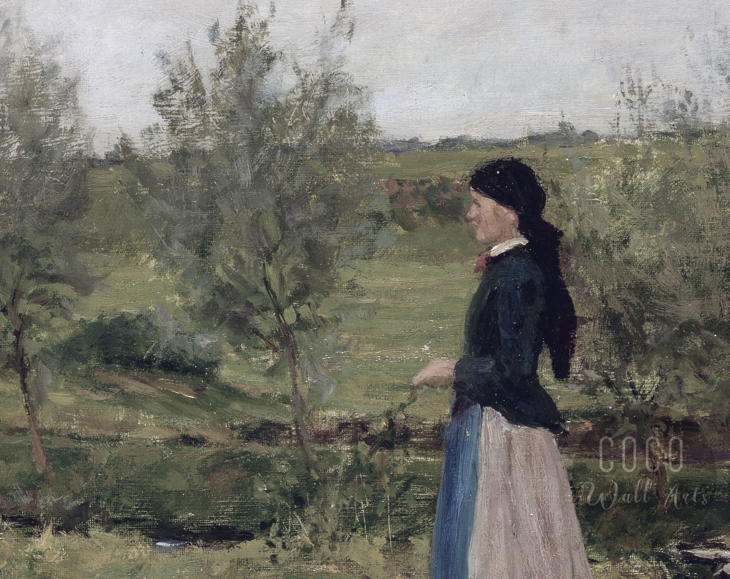 Lady in the Garden Oil Painting