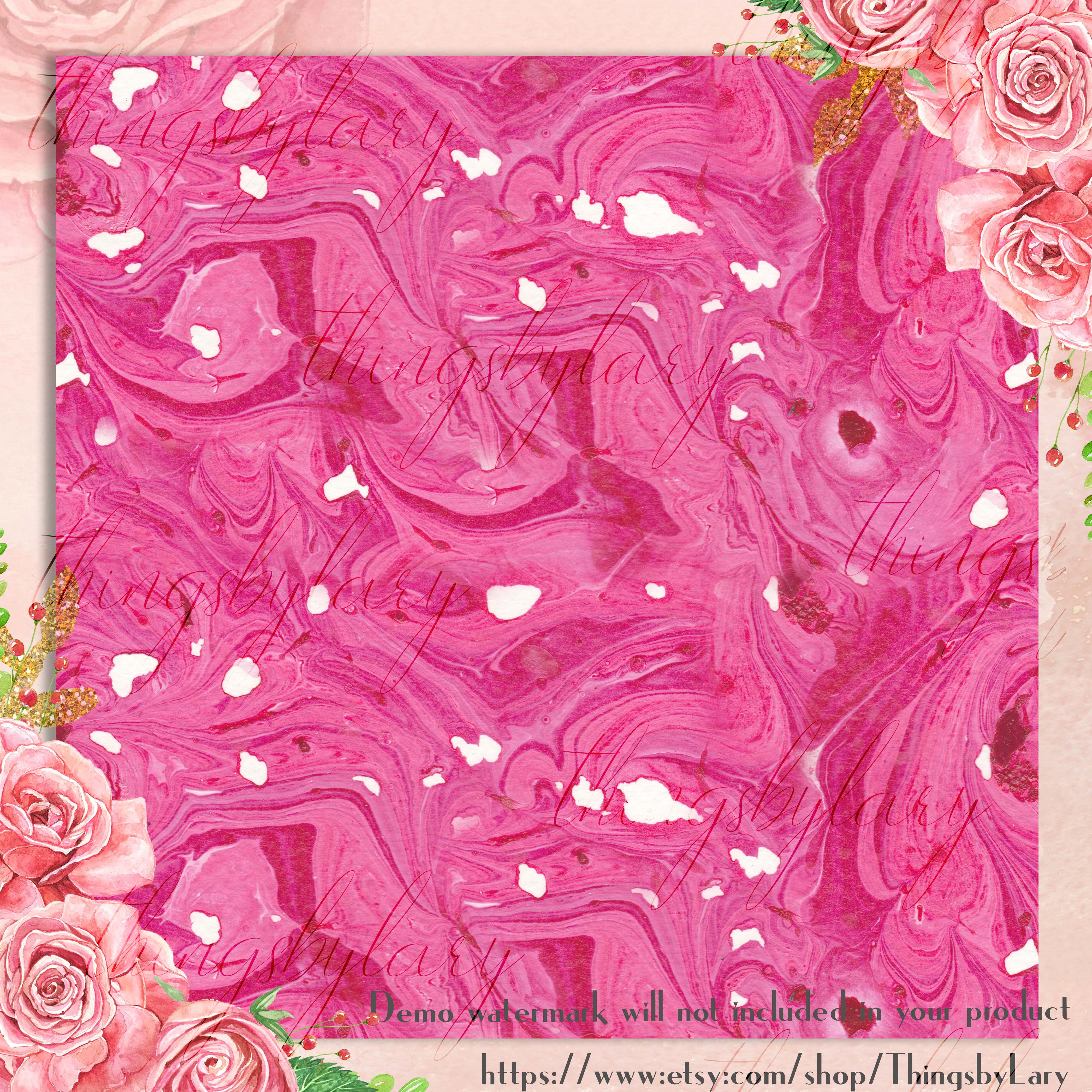 24 Pink Painted Texture Digital Papers