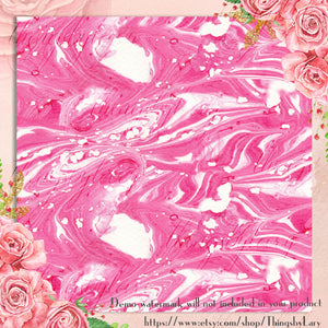 24 Pink Painted Texture Digital Papers