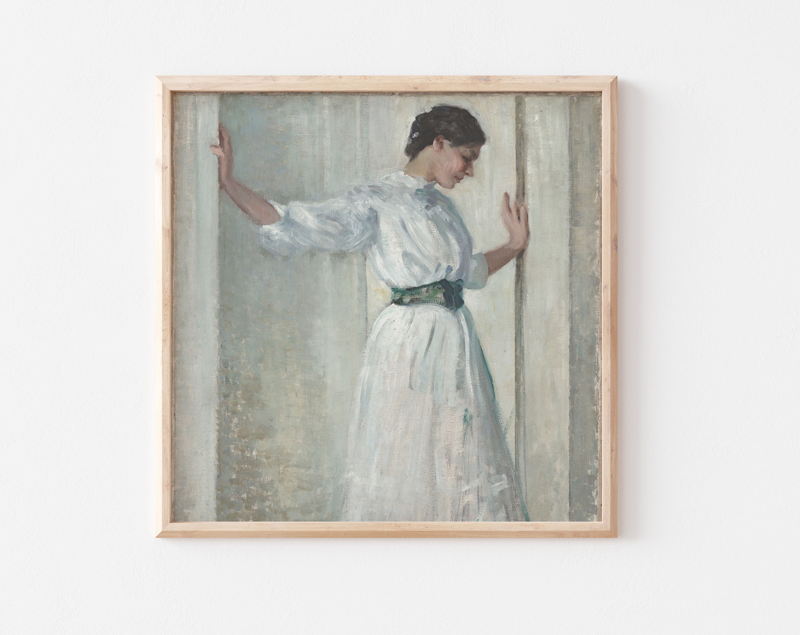 Portrait of a Lady in White Oil Painting