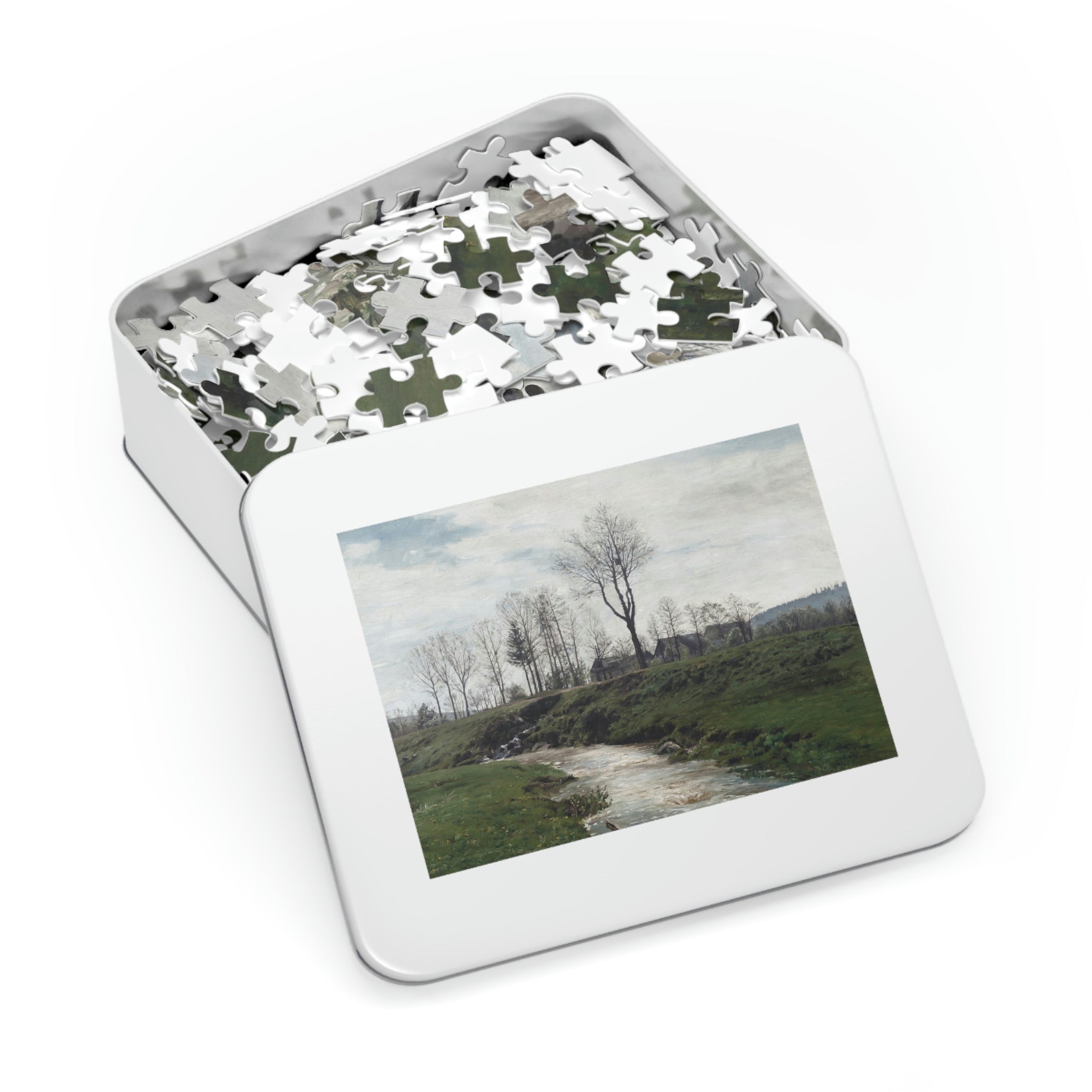 Spring landscape with a creek by Frantisek Kavan Jigsaw Puzzle (30, 110, 252, 500,1000-Piece)