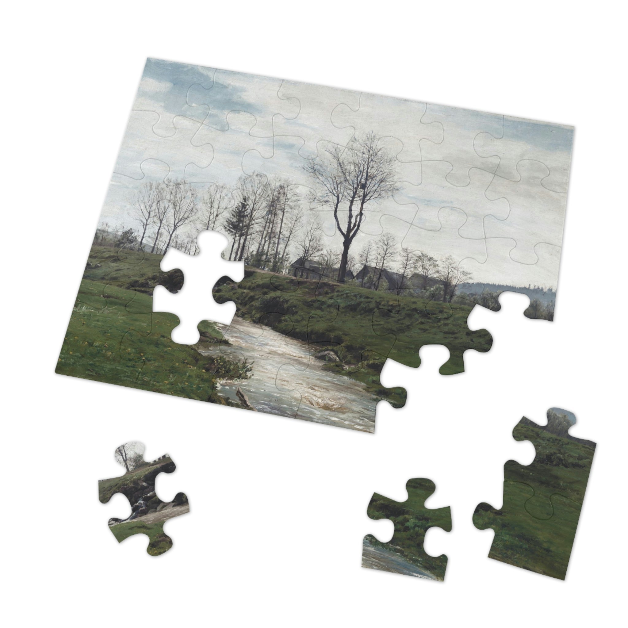 Spring landscape with a creek by Frantisek Kavan Jigsaw Puzzle (30, 110, 252, 500,1000-Piece)