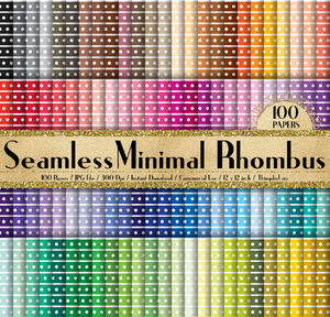 100 Seamless Minimal Rhombus Texture Digital Papers 12x12