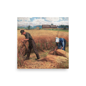 Harvest Time farmers portrait oil painting Physical Print Shipped Print Mailed Art Prints