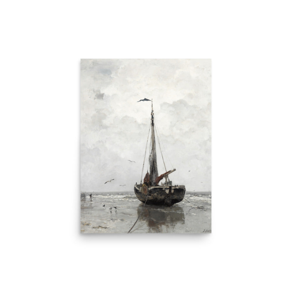 Fishing boat by Jacob Maris Sea landscape oil painting Physical Print Shipped Print Mailed Art Prints