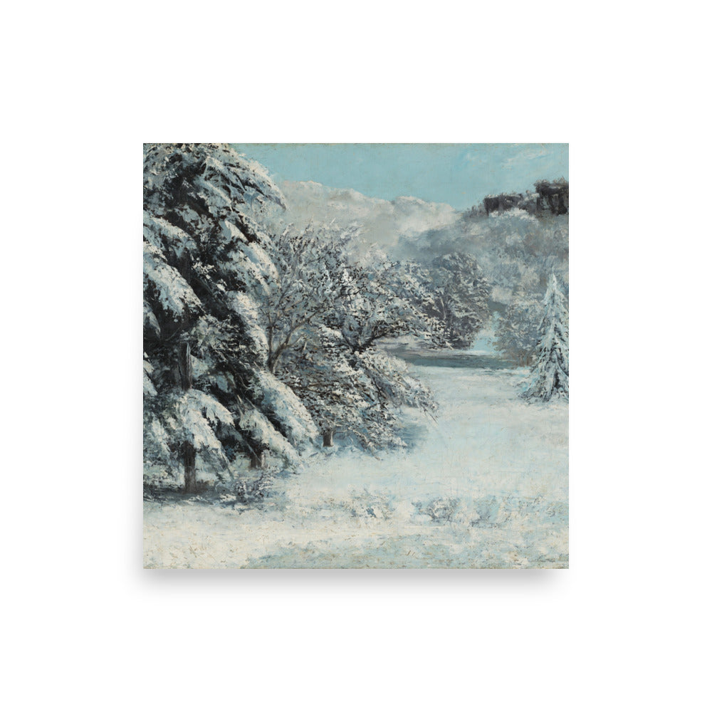 Snow by Gustave Courbet Pine Trees in Snow oil painting Physical Print Shipped Print Mailed Art Prints