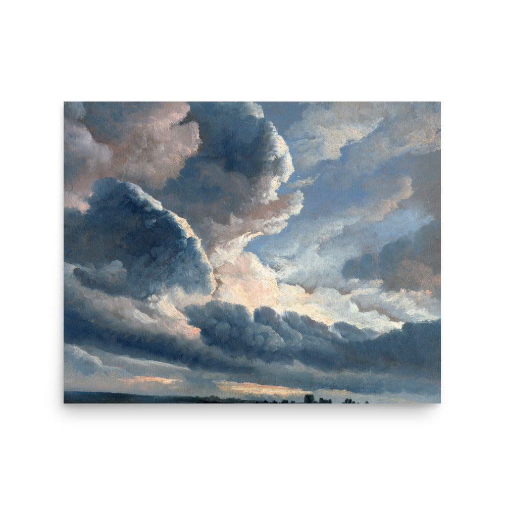 Study of Clouds with a Sunset near Rome by Simon Alexandre Clement Denis oil painting Physical Print Shipped Print Mailed Art Prints
