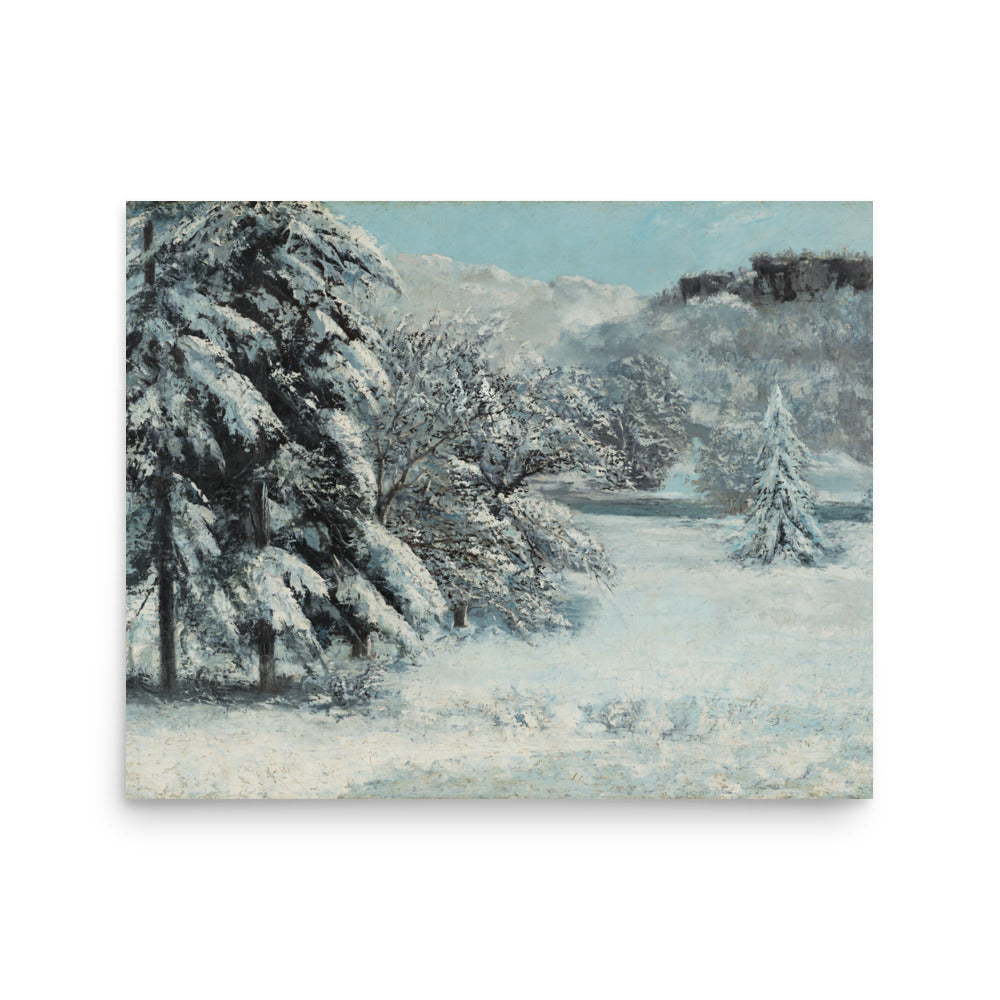 Snow by Gustave Courbet Pine Trees in Snow oil painting Physical Print Shipped Print Mailed Art Prints