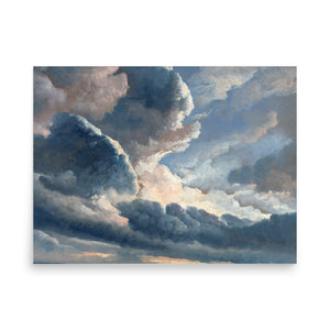 Study of Clouds with a Sunset near Rome by Simon Alexandre Clement Denis oil painting Physical Print Shipped Print Mailed Art Prints