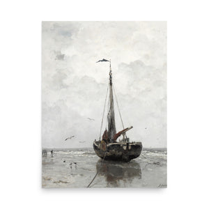 Fishing boat by Jacob Maris Sea landscape oil painting Physical Print Shipped Print Mailed Art Prints