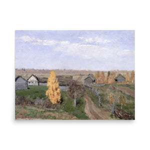 Golden autumn Slobodka by Isaac Levitan Old Barn House oil painting Physical Print Shipped Print Mailed Art Prints