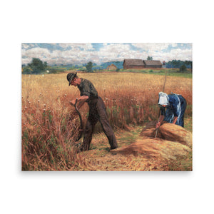 Harvest Time farmers portrait oil painting Physical Print Shipped Print Mailed Art Prints