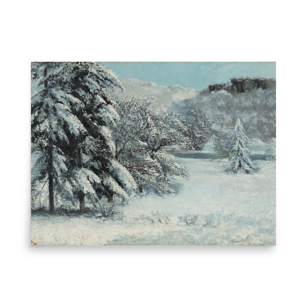 Snow by Gustave Courbet Pine Trees in Snow oil painting Physical Print Shipped Print Mailed Art Prints
