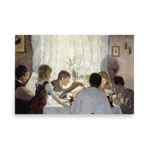 Breakfast II The Artist Family by Gustav Wentzel oil painting Physical Print Shipped Print Mailed Art Prints