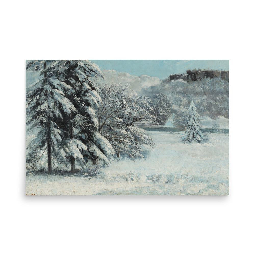 Snow by Gustave Courbet Pine Trees in Snow oil painting Physical Print Shipped Print Mailed Art Prints