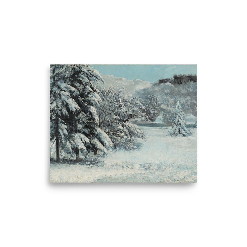 Snow by Gustave Courbet Pine Trees in Snow oil painting Physical Print Shipped Print Mailed Art Prints