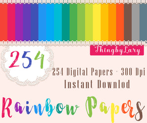 254 Rainbow White Polka Dot Pattern Papers in 12 x 12 inch 300 Dpi Instant Download, Commercial Use, Over 100 Color Kit, Rainbow Papers