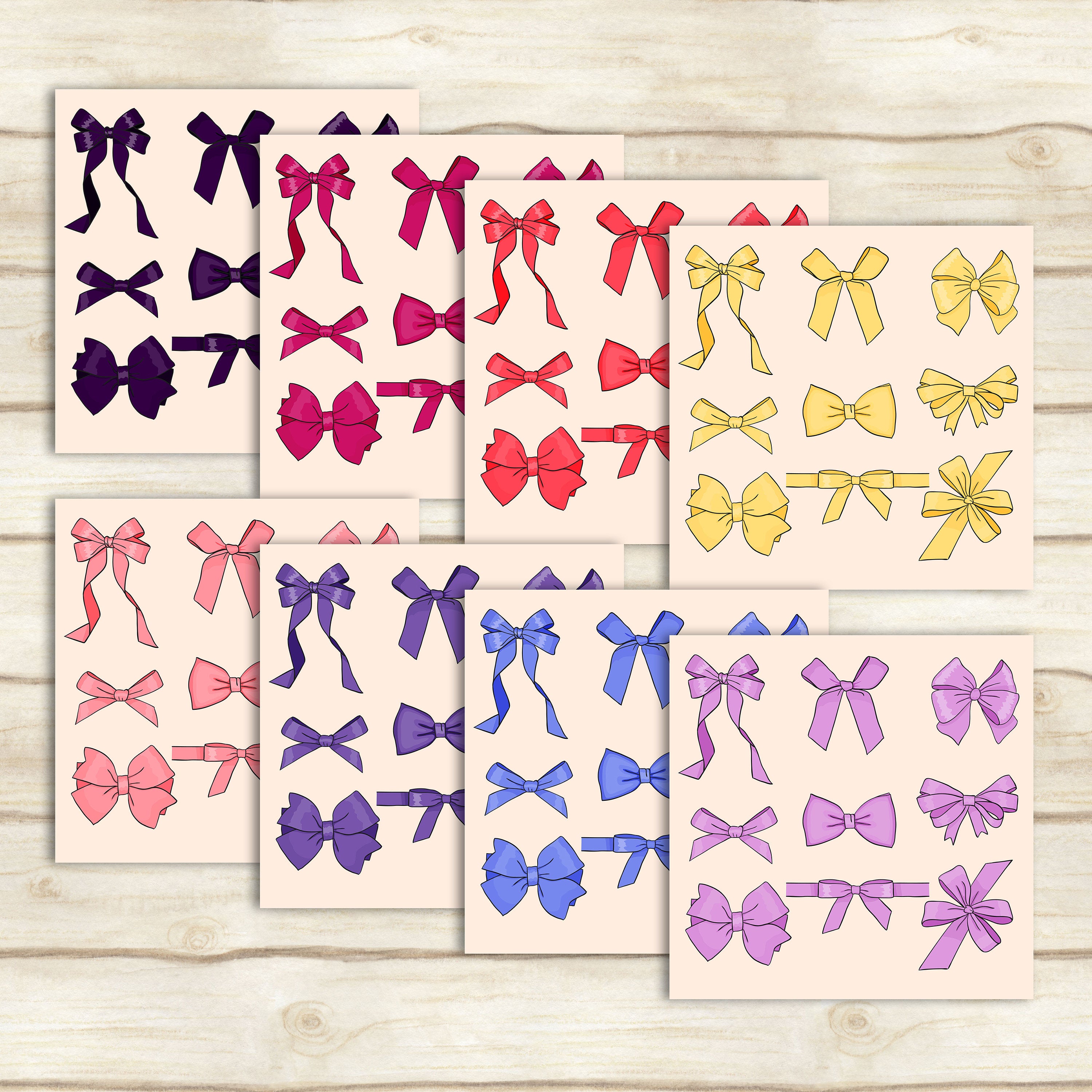 216 Bow Clip Arts, Instant Download, High Resolution 300 Dpi, Separate and Transparent Clip Arts, Princess Theme Clip Arts, Commercial Use