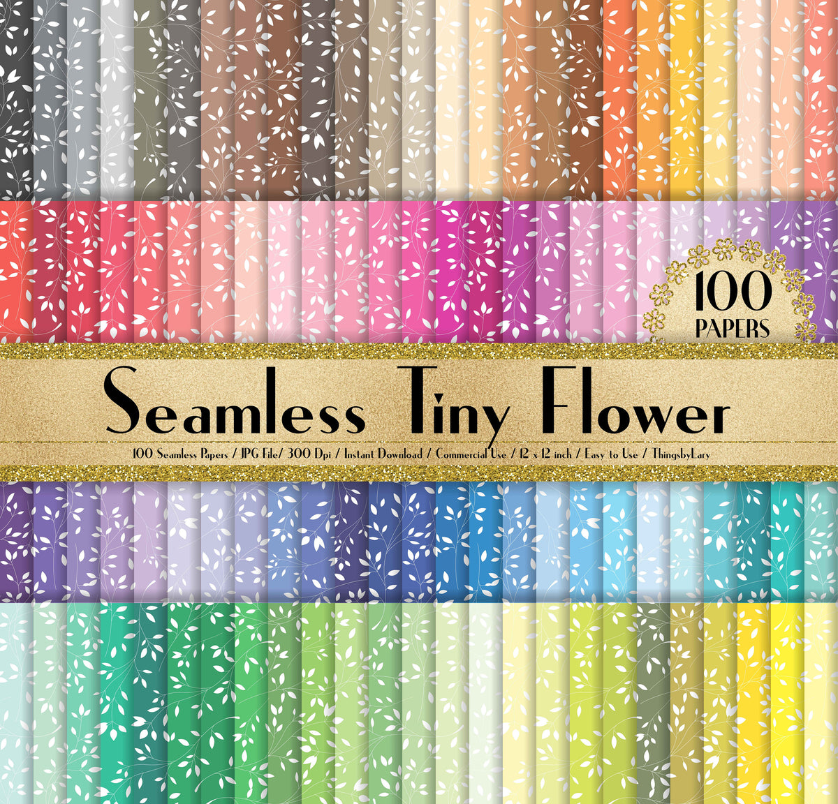 100 Seamless Tiny Flower Digital Papers 12x12 – ThingsbyLary