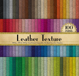 100 Leather Texture Papers in 12&quot; x 12&quot;, 300 Dpi Planner Paper, Scrapbook Paper,Rainbow Paper,100 Leather Papers,Rainbow Leather Papers