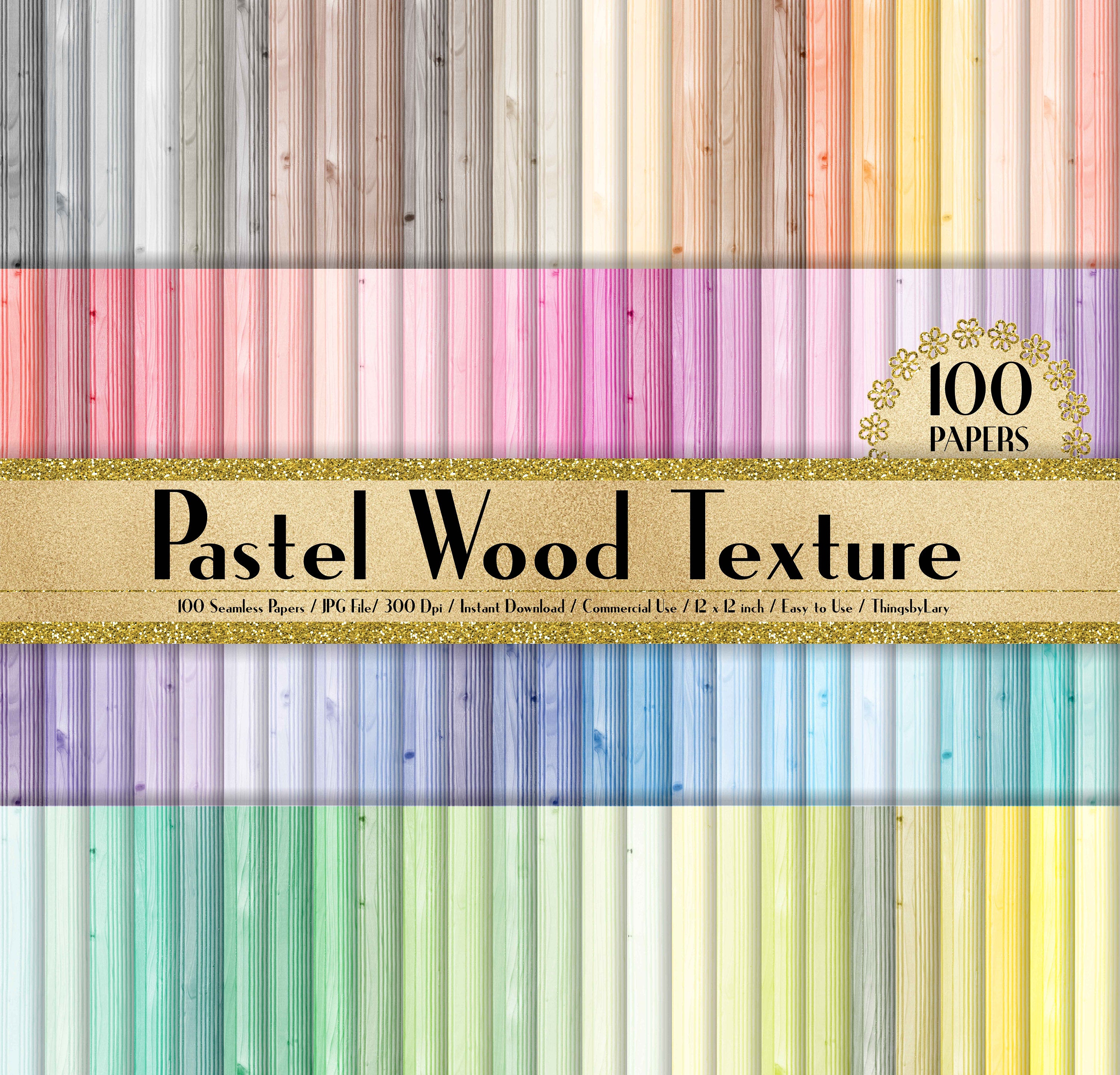 100 Seamless Pastel Wood Texture Papers12 inch 300 Dpi Instant Download Commercial Use, Planner Paper, Scrapbooking Shabby Chic Kit,Seamless