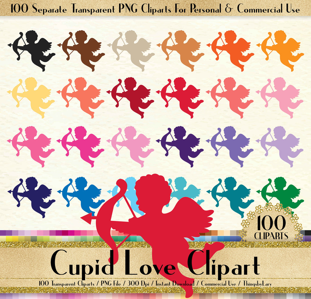 100 Cupid Clipart, Love Digital Clip art, Valentine Clipart, 100 PNG Clipart, Planner Clipart, Instant Download Clipart, 100 Wedding Clipart